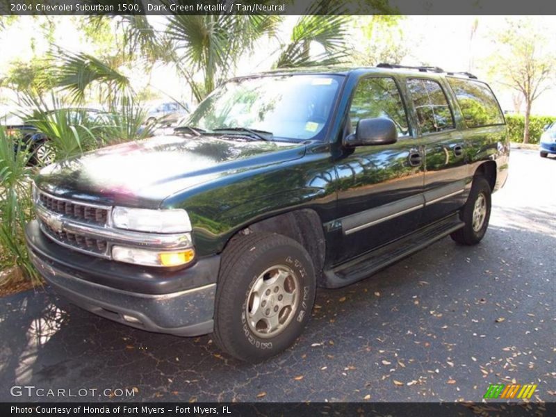 Dark Green Metallic / Tan/Neutral 2004 Chevrolet Suburban 1500