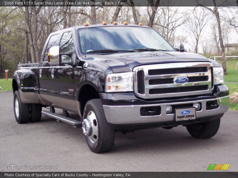 Black / Tan 2006 Ford F350 Super Duty Lariat Crew Cab 4x4 Dually