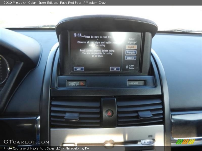 Rave Red Pearl / Medium Gray 2010 Mitsubishi Galant Sport Edition