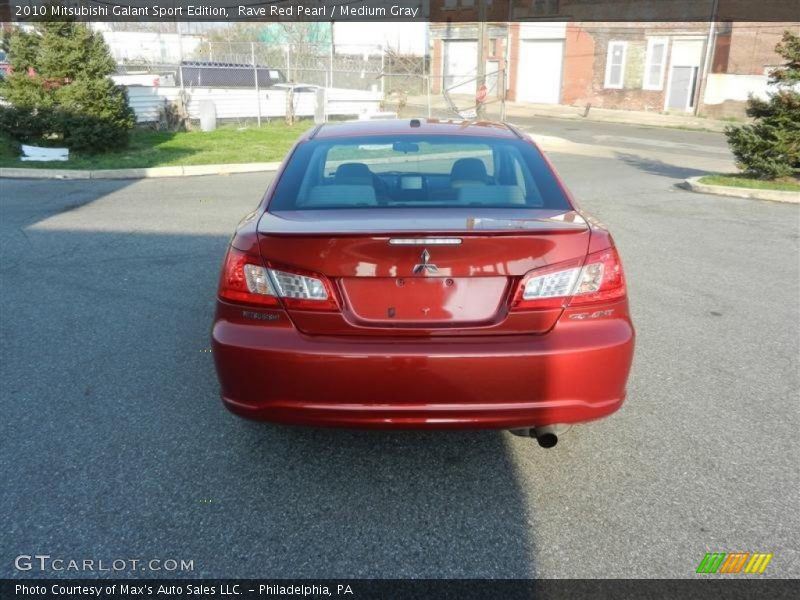Rave Red Pearl / Medium Gray 2010 Mitsubishi Galant Sport Edition