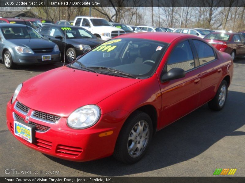 Flame Red / Dark Slate Gray 2005 Dodge Neon SXT