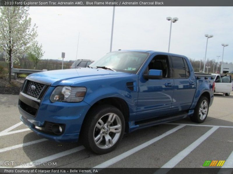 Blue Flame Metallic / Adrenalin Charcoal Black 2010 Ford Explorer Sport Trac Adrenalin AWD
