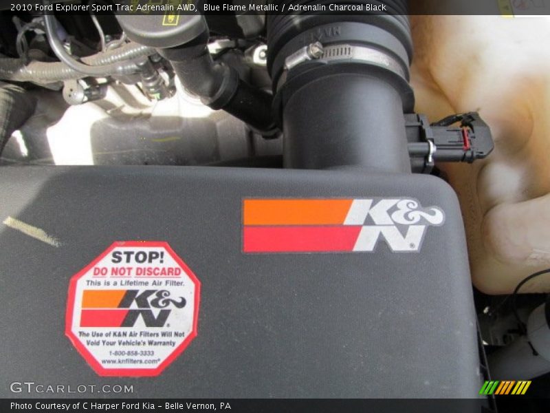 Blue Flame Metallic / Adrenalin Charcoal Black 2010 Ford Explorer Sport Trac Adrenalin AWD