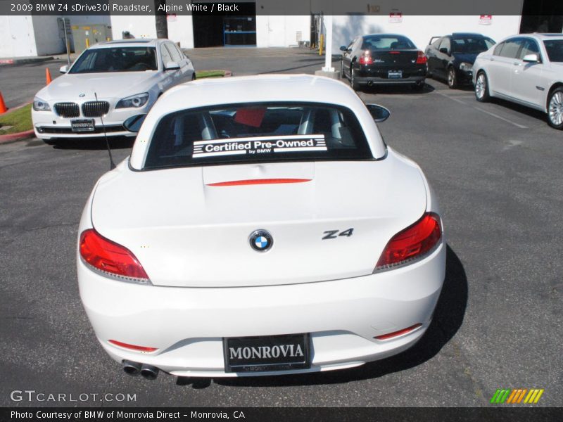 Alpine White / Black 2009 BMW Z4 sDrive30i Roadster