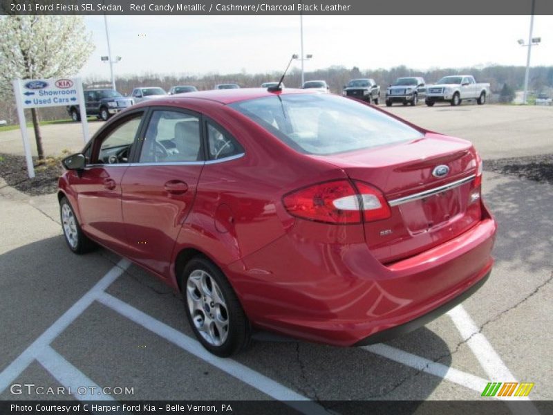 Red Candy Metallic / Cashmere/Charcoal Black Leather 2011 Ford Fiesta SEL Sedan
