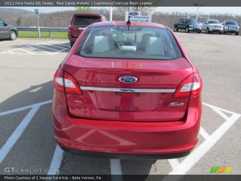 Red Candy Metallic / Cashmere/Charcoal Black Leather 2011 Ford Fiesta SEL Sedan