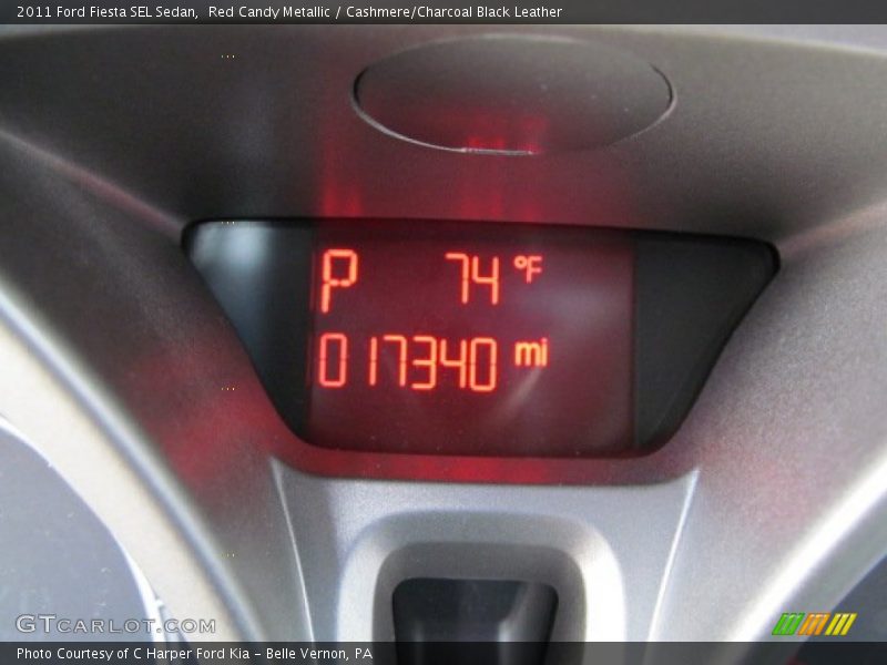 Red Candy Metallic / Cashmere/Charcoal Black Leather 2011 Ford Fiesta SEL Sedan