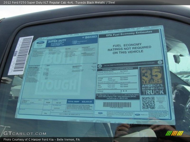  2012 F250 Super Duty XLT Regular Cab 4x4 Window Sticker