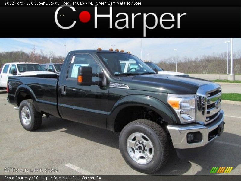 Green Gem Metallic / Steel 2012 Ford F250 Super Duty XLT Regular Cab 4x4