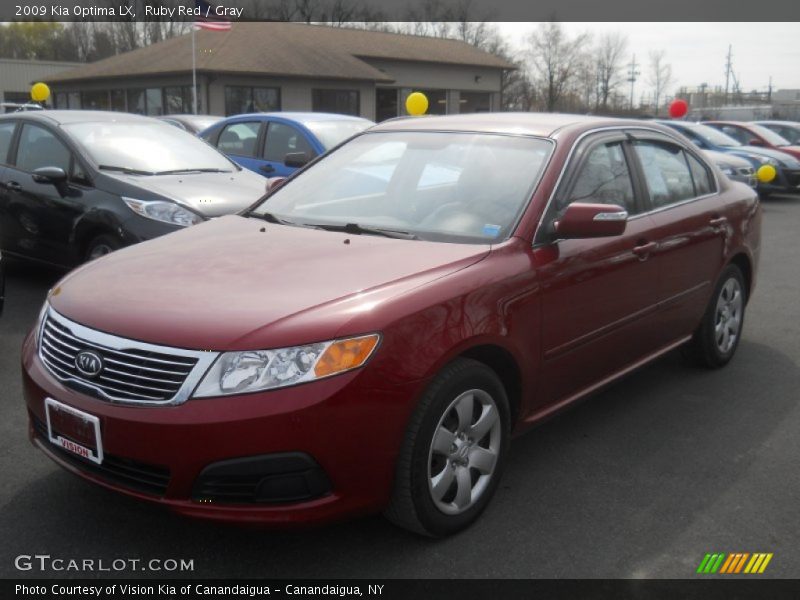Ruby Red / Gray 2009 Kia Optima LX