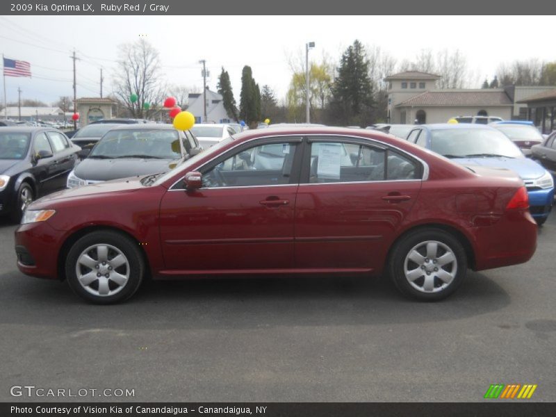 Ruby Red / Gray 2009 Kia Optima LX