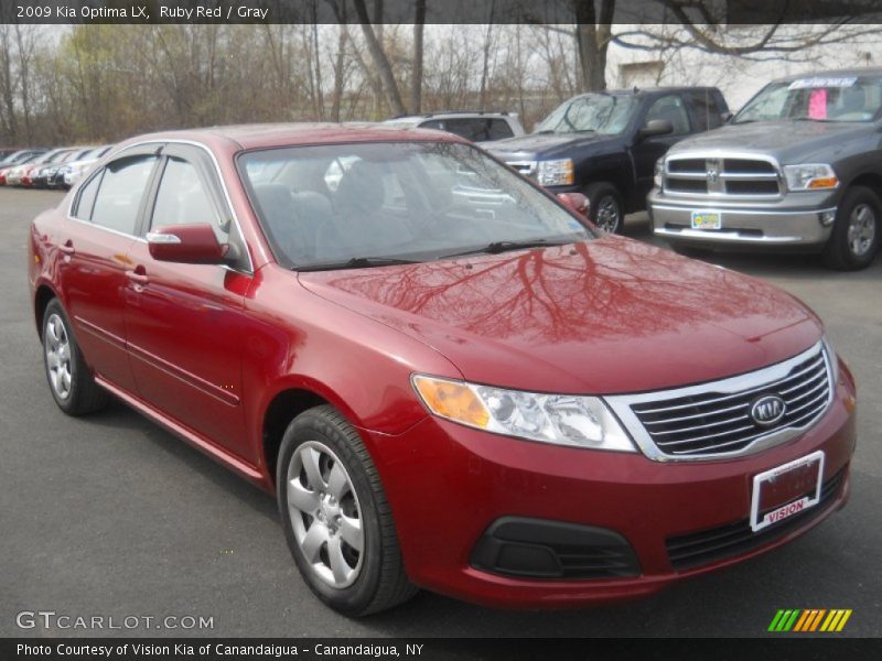 Ruby Red / Gray 2009 Kia Optima LX