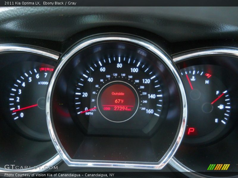 Ebony Black / Gray 2011 Kia Optima LX