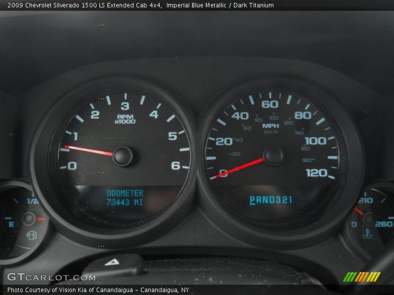 Imperial Blue Metallic / Dark Titanium 2009 Chevrolet Silverado 1500 LS Extended Cab 4x4