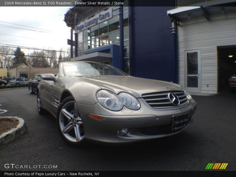 Pewter Silver Metallic / Stone 2004 Mercedes-Benz SL 500 Roadster