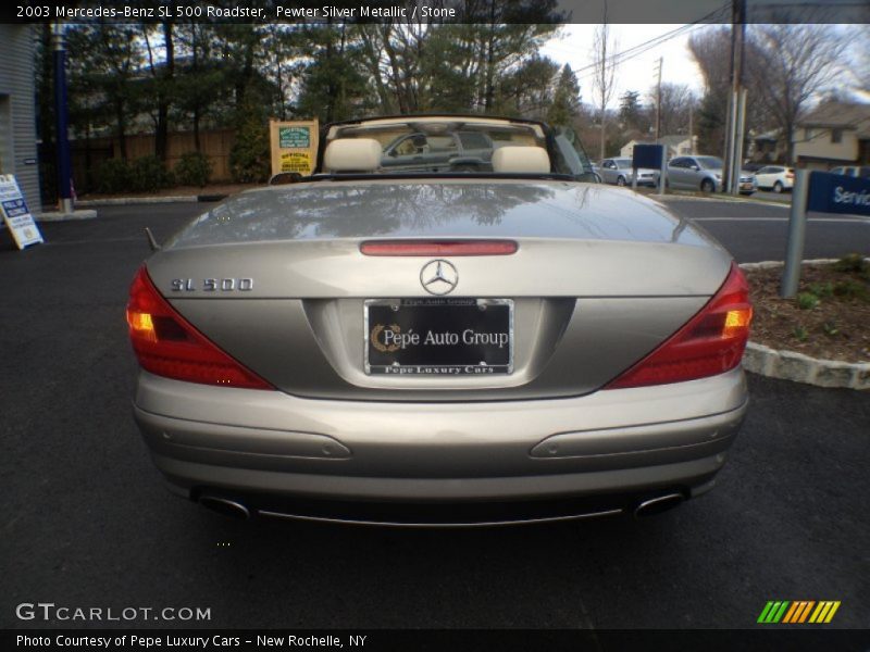 Pewter Silver Metallic / Stone 2003 Mercedes-Benz SL 500 Roadster