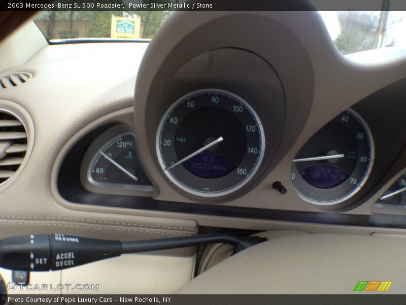 Pewter Silver Metallic / Stone 2003 Mercedes-Benz SL 500 Roadster