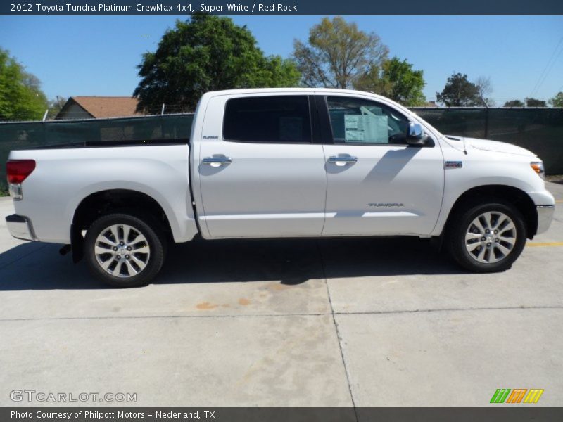 Super White / Red Rock 2012 Toyota Tundra Platinum CrewMax 4x4