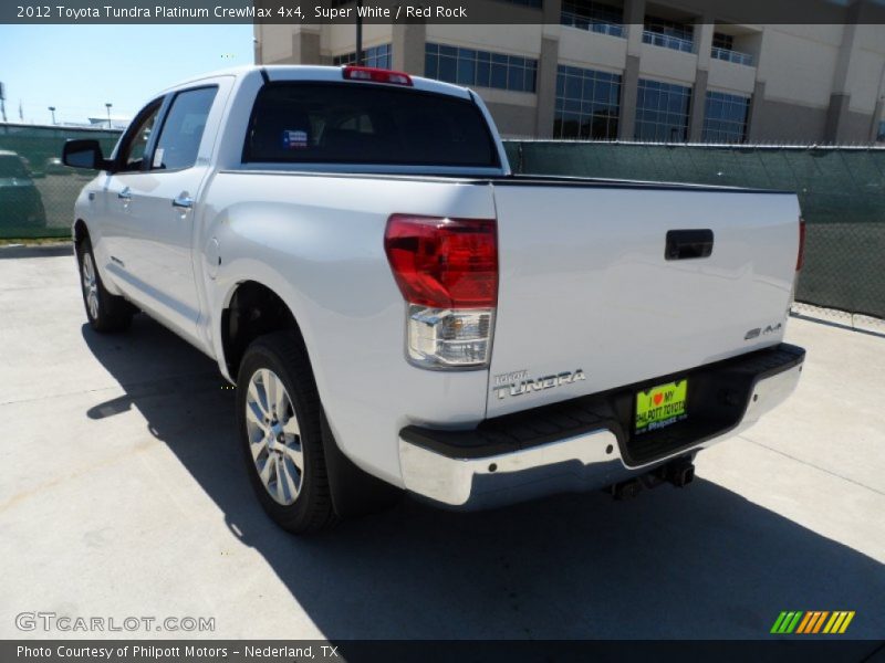 Super White / Red Rock 2012 Toyota Tundra Platinum CrewMax 4x4