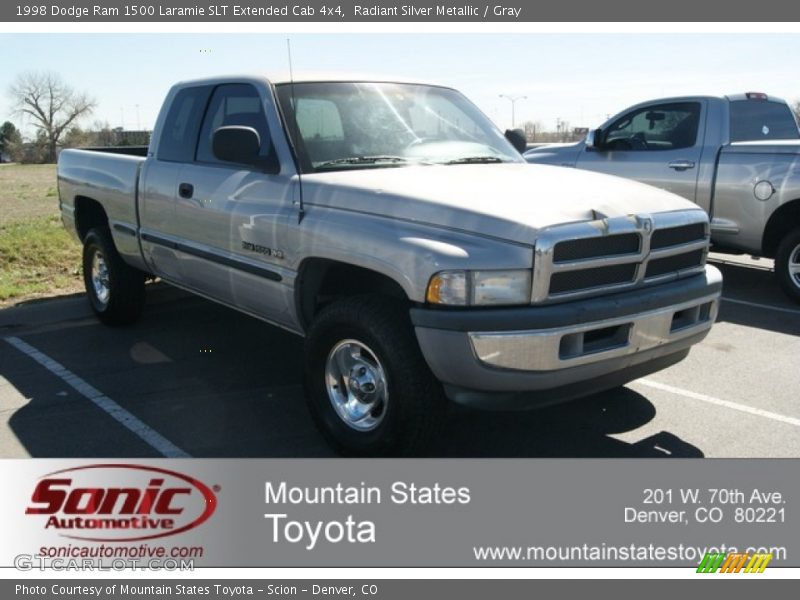 Radiant Silver Metallic / Gray 1998 Dodge Ram 1500 Laramie SLT Extended Cab 4x4