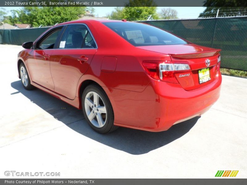 Barcelona Red Metallic / Black 2012 Toyota Camry SE