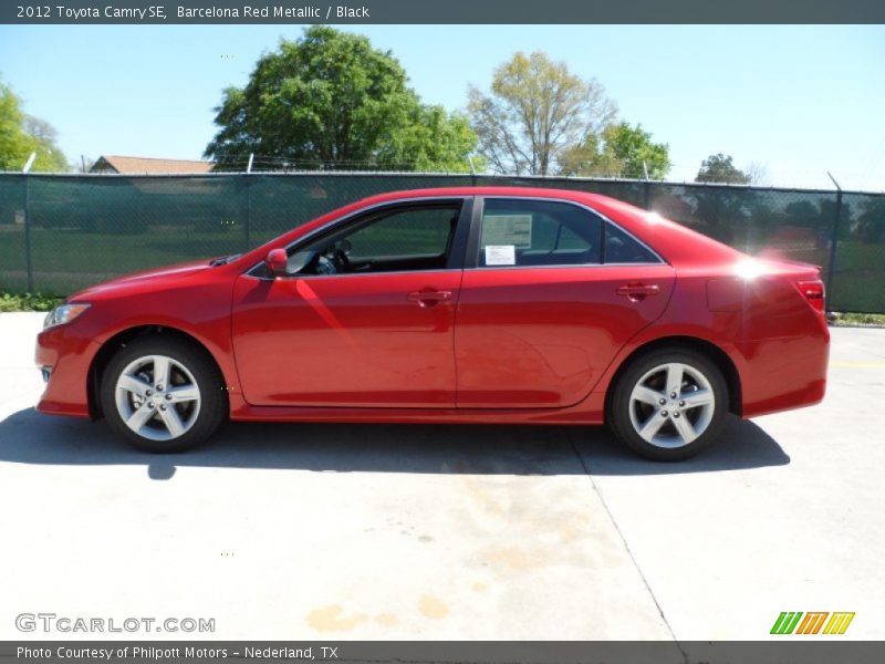 Barcelona Red Metallic / Black 2012 Toyota Camry SE