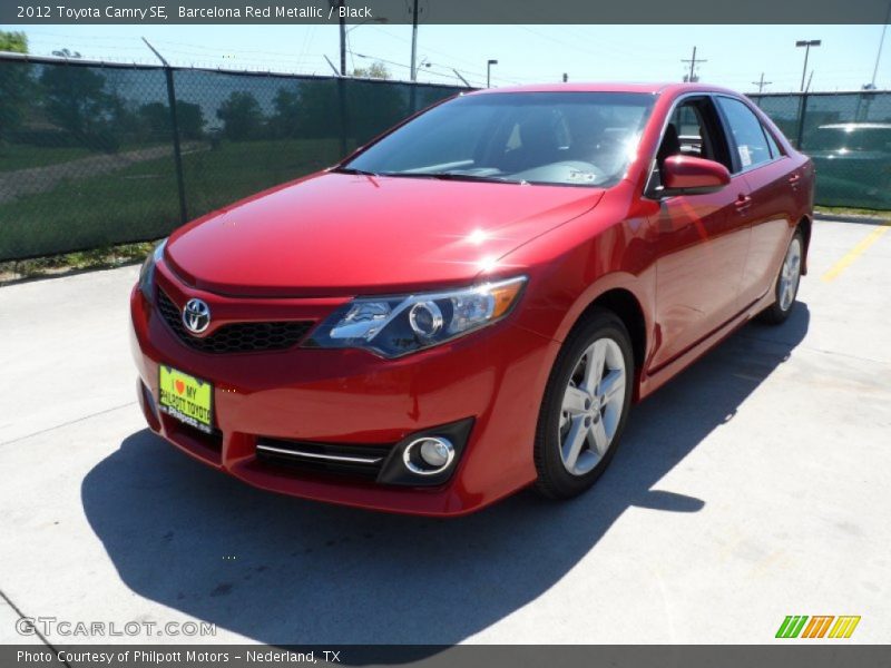 Barcelona Red Metallic / Black 2012 Toyota Camry SE