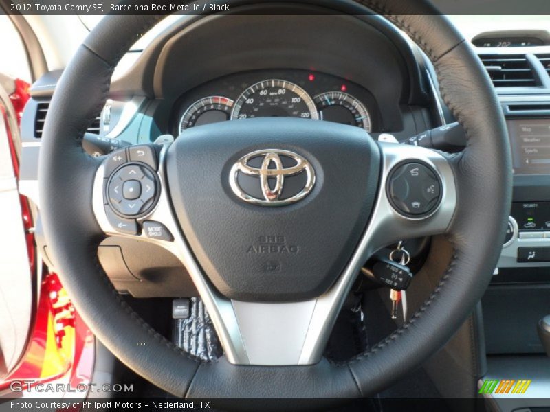 Barcelona Red Metallic / Black 2012 Toyota Camry SE
