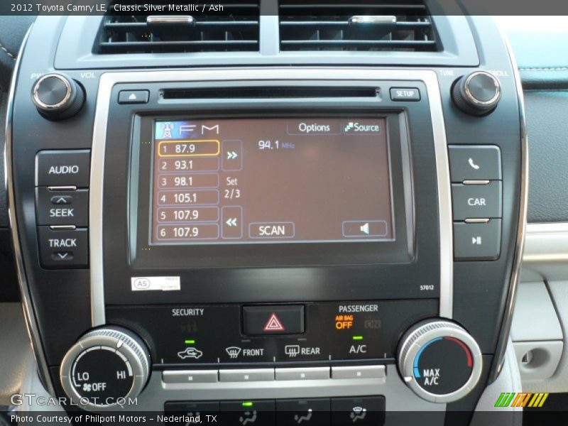 Classic Silver Metallic / Ash 2012 Toyota Camry LE
