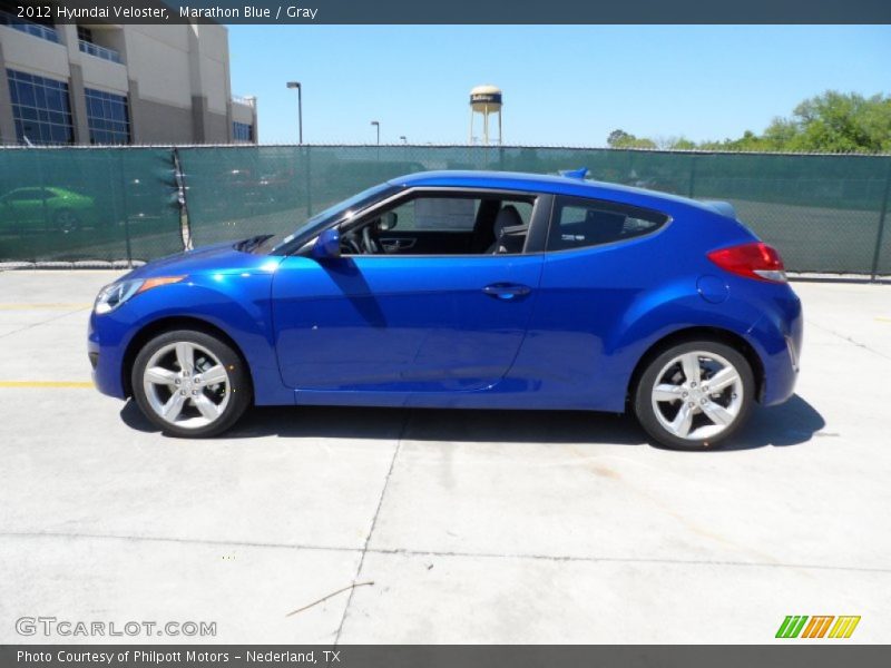 Marathon Blue / Gray 2012 Hyundai Veloster