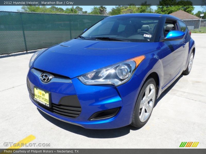 Marathon Blue / Gray 2012 Hyundai Veloster