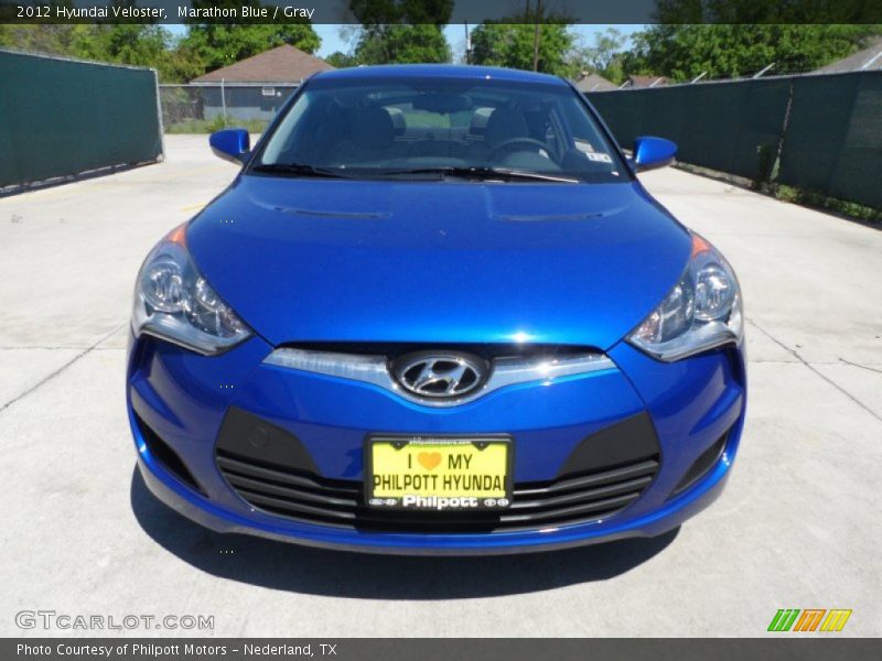 Marathon Blue / Gray 2012 Hyundai Veloster