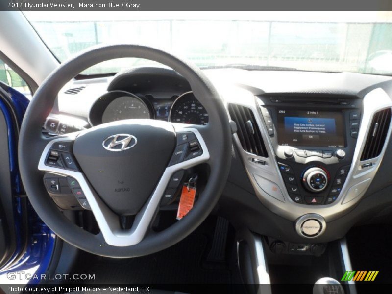 Marathon Blue / Gray 2012 Hyundai Veloster