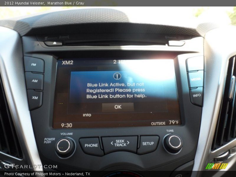 Marathon Blue / Gray 2012 Hyundai Veloster