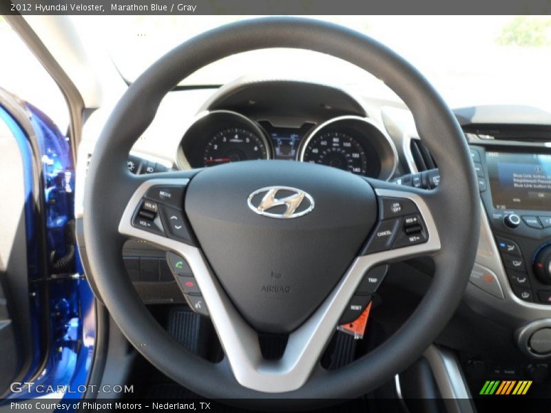 Marathon Blue / Gray 2012 Hyundai Veloster