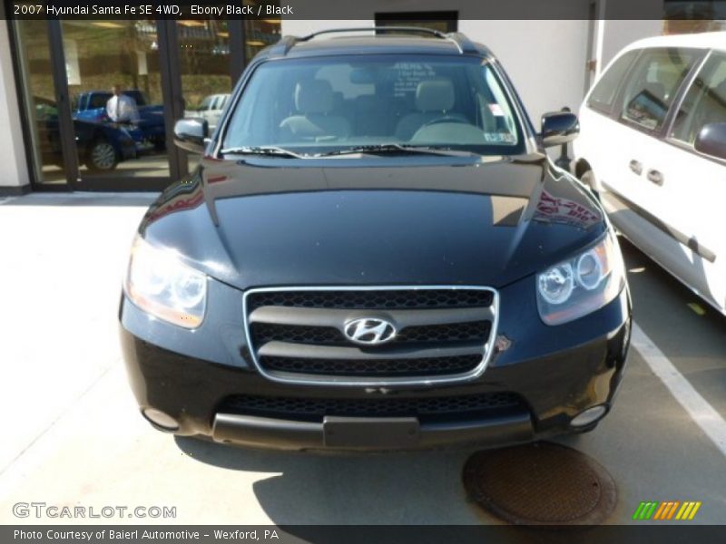 Ebony Black / Black 2007 Hyundai Santa Fe SE 4WD