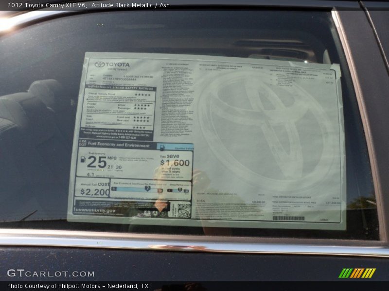 Attitude Black Metallic / Ash 2012 Toyota Camry XLE V6
