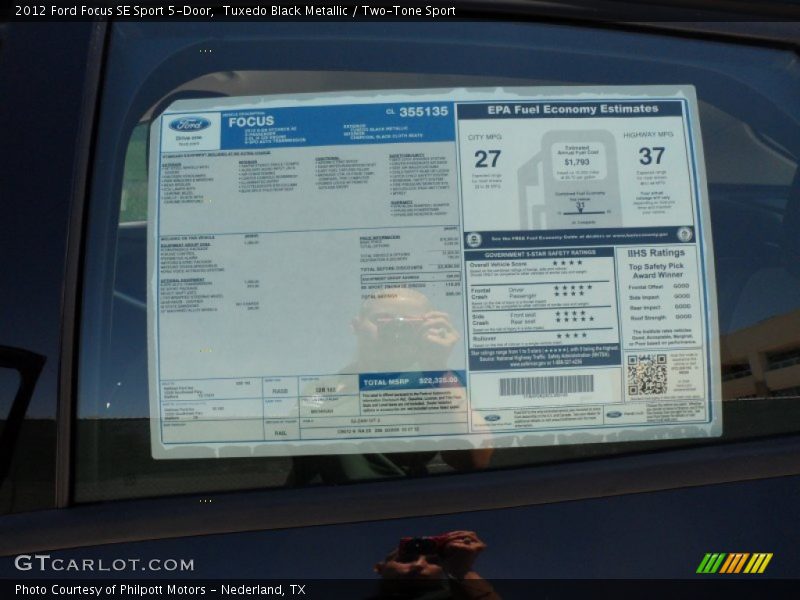  2012 Focus SE Sport 5-Door Window Sticker
