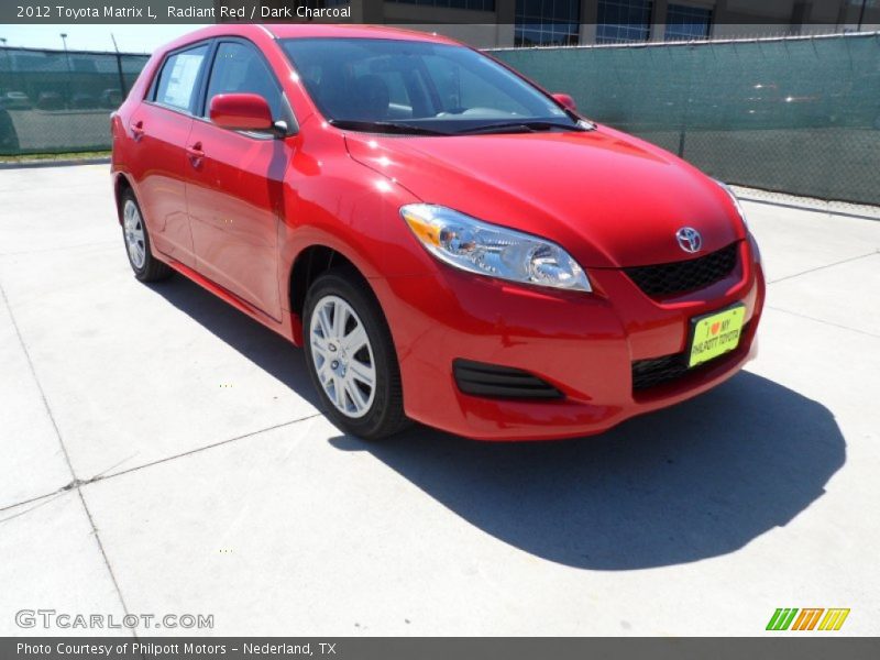 Radiant Red / Dark Charcoal 2012 Toyota Matrix L