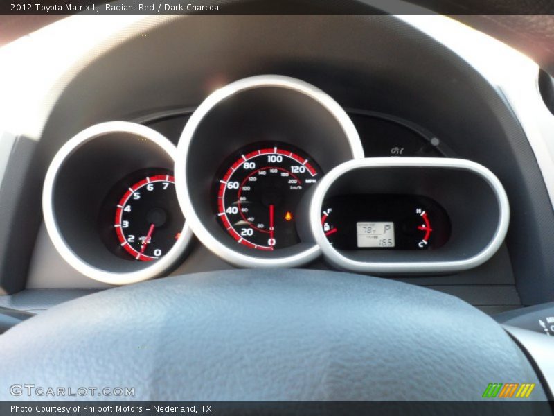 Radiant Red / Dark Charcoal 2012 Toyota Matrix L
