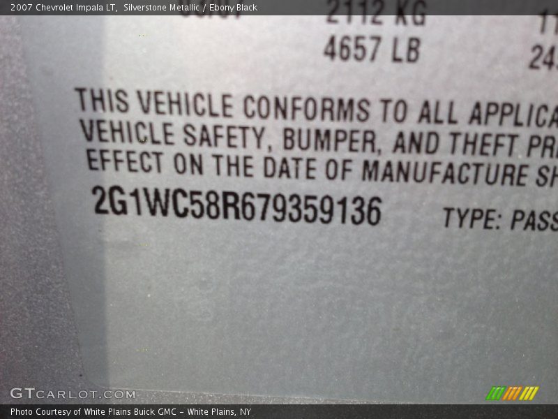 Silverstone Metallic / Ebony Black 2007 Chevrolet Impala LT