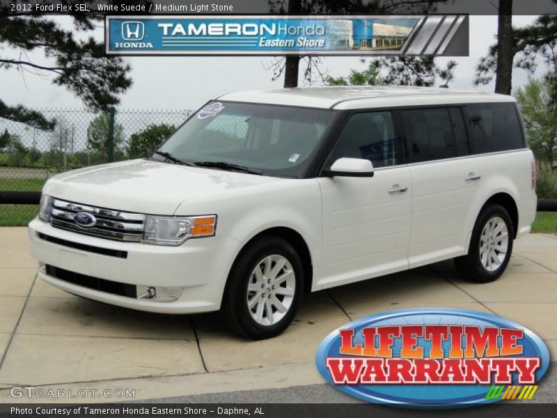 White Suede / Medium Light Stone 2012 Ford Flex SEL