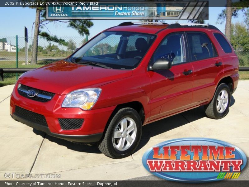 Volcanic Red / Black 2009 Kia Sportage LX V6 4x4