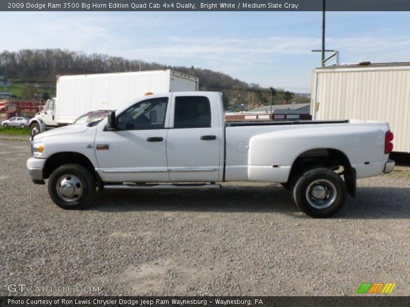 Bright White / Medium Slate Gray 2009 Dodge Ram 3500 Big Horn Edition Quad Cab 4x4 Dually