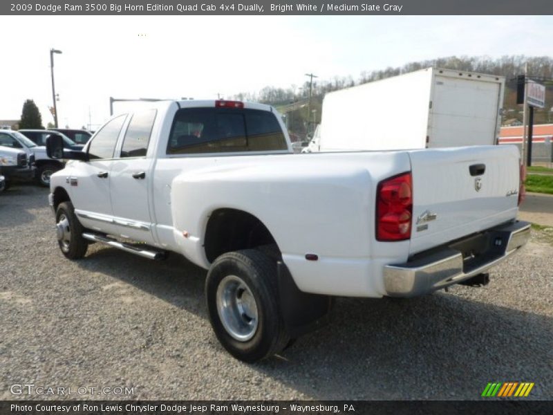 Bright White / Medium Slate Gray 2009 Dodge Ram 3500 Big Horn Edition Quad Cab 4x4 Dually