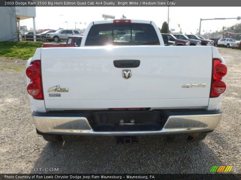 Bright White / Medium Slate Gray 2009 Dodge Ram 3500 Big Horn Edition Quad Cab 4x4 Dually