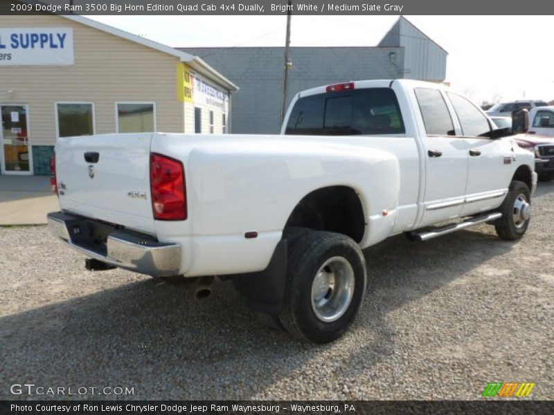 Bright White / Medium Slate Gray 2009 Dodge Ram 3500 Big Horn Edition Quad Cab 4x4 Dually