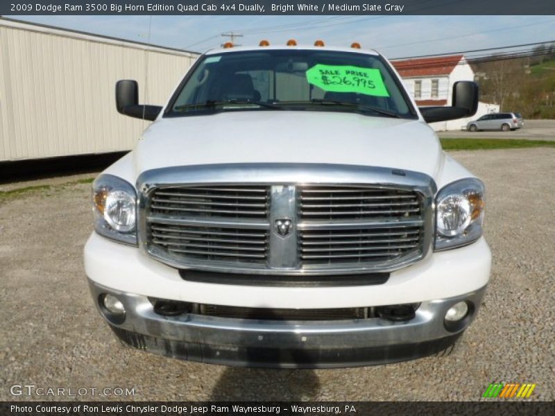 Bright White / Medium Slate Gray 2009 Dodge Ram 3500 Big Horn Edition Quad Cab 4x4 Dually