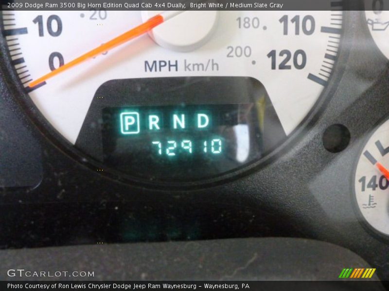 Bright White / Medium Slate Gray 2009 Dodge Ram 3500 Big Horn Edition Quad Cab 4x4 Dually
