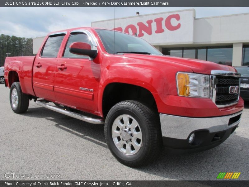 Fire Red / Very Dark Cashmere/Light Cashmere 2011 GMC Sierra 2500HD SLT Crew Cab